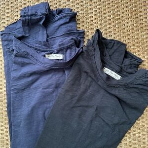 We the Free Black and Navy long thumb hole tops